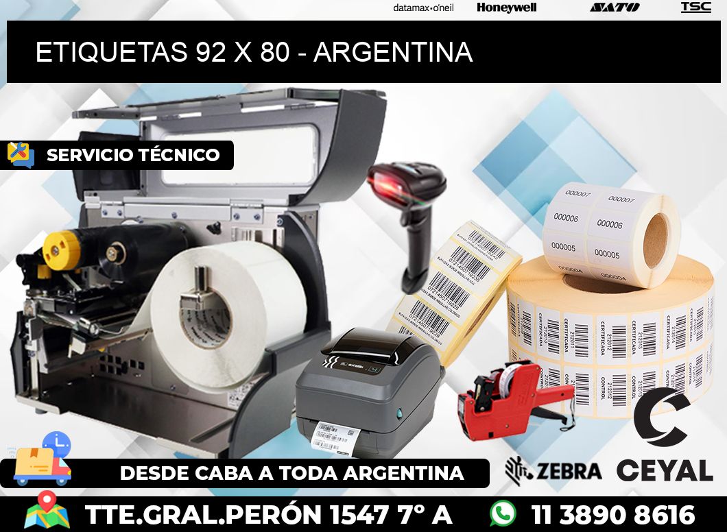 ETIQUETAS 92 x 80 - ARGENTINA