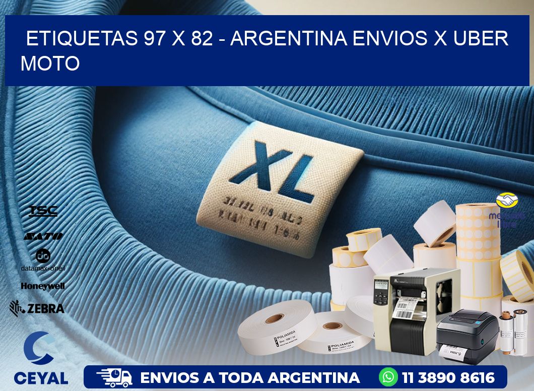 ETIQUETAS 97 x 82 - ARGENTINA ENVIOS X UBER MOTO