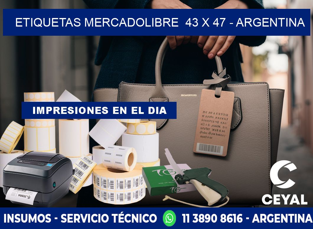 ETIQUETAS MERCADOLIBRE  43 x 47 - ARGENTINA