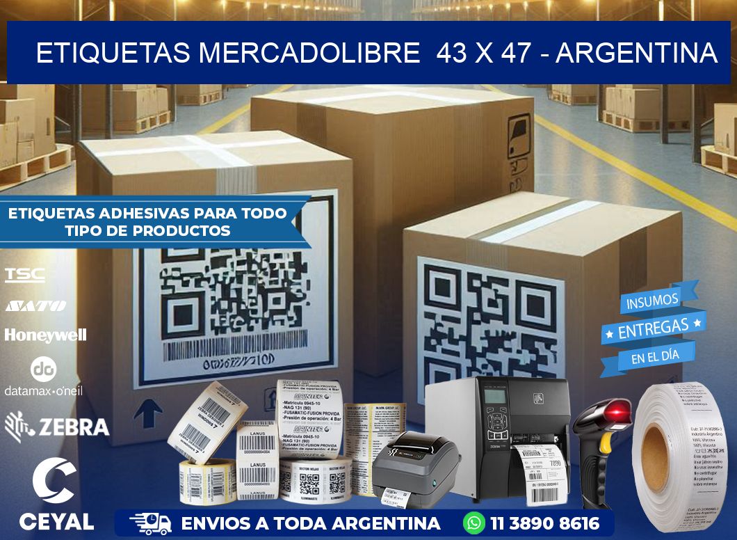 ETIQUETAS MERCADOLIBRE  43 x 47 - ARGENTINA