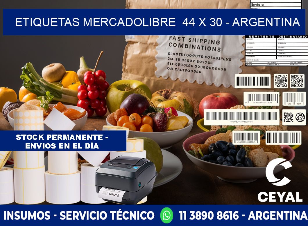 ETIQUETAS MERCADOLIBRE  44 x 30 - ARGENTINA