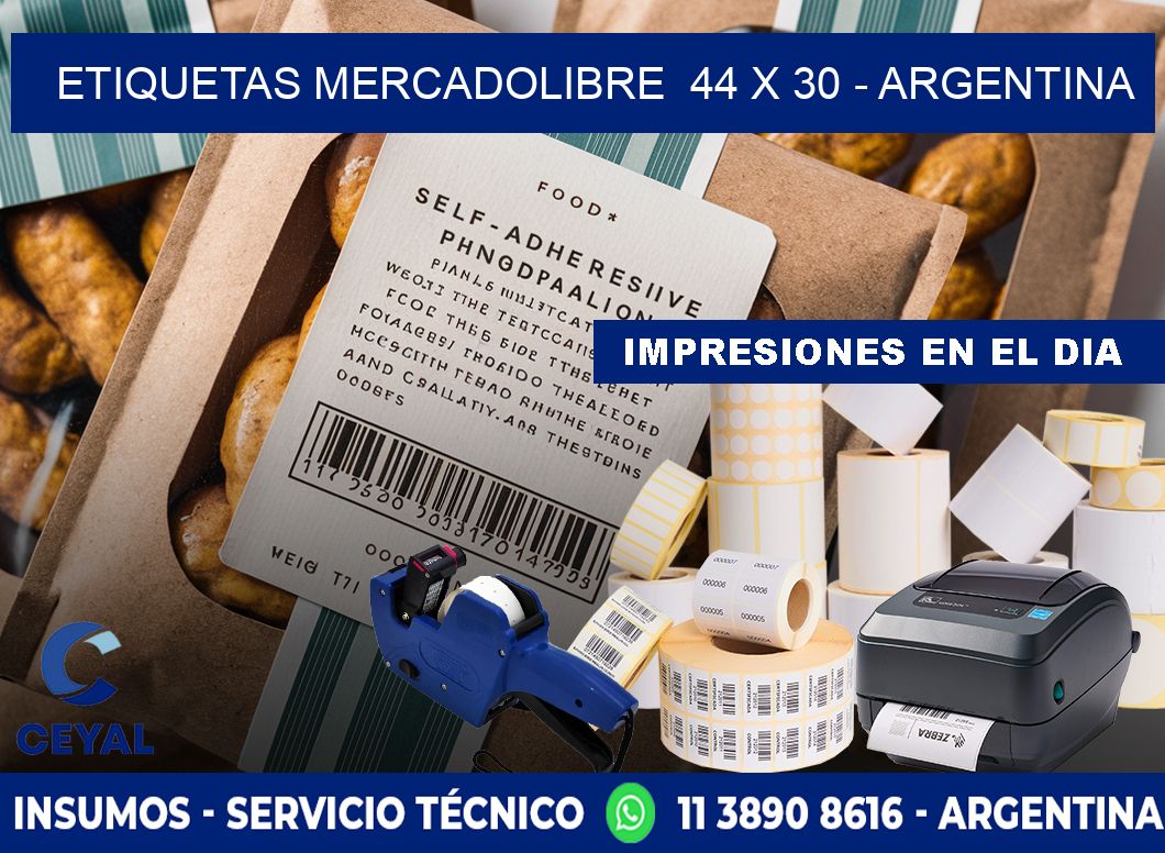 ETIQUETAS MERCADOLIBRE  44 x 30 - ARGENTINA