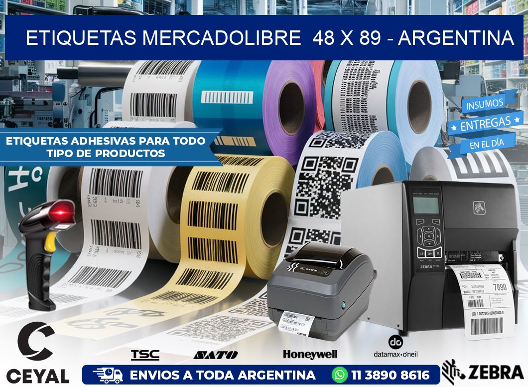 ETIQUETAS MERCADOLIBRE  48 x 89 – ARGENTINA