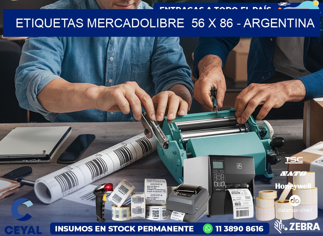 ETIQUETAS MERCADOLIBRE  56 x 86 - ARGENTINA