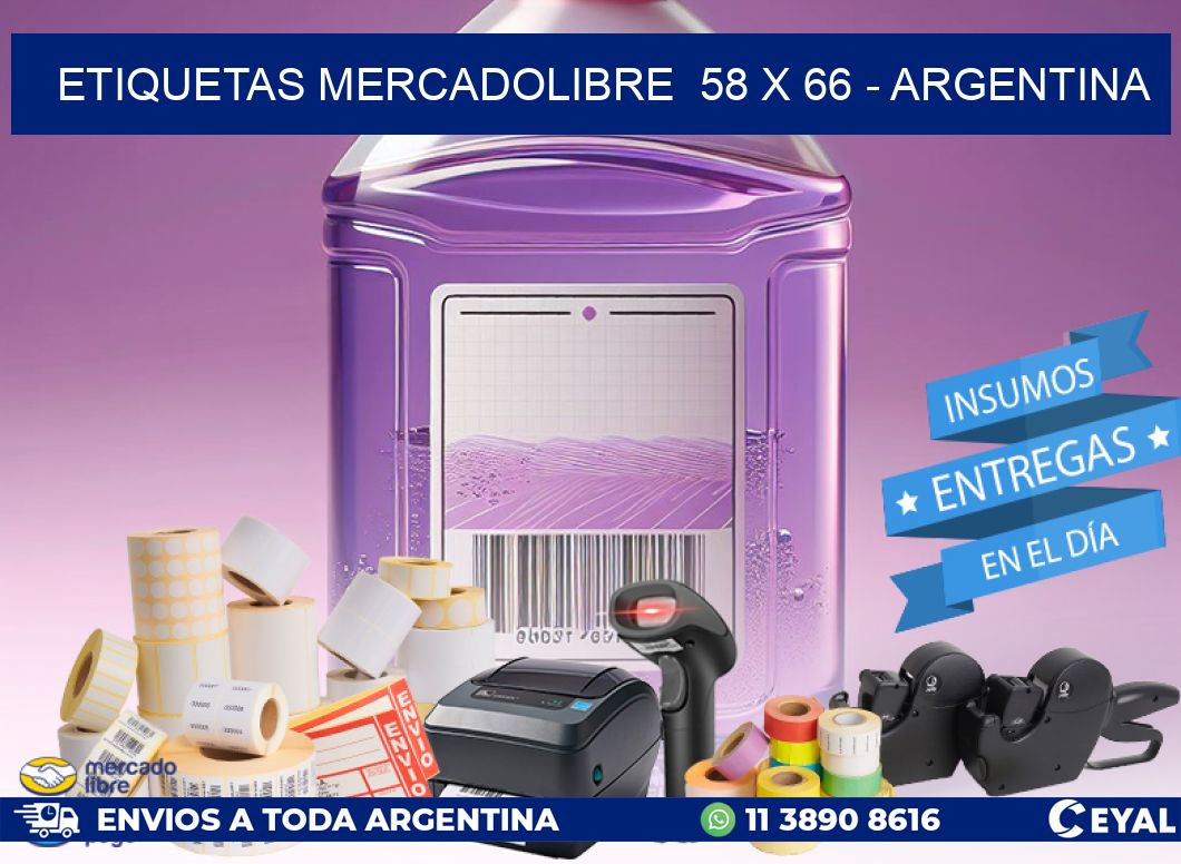 ETIQUETAS MERCADOLIBRE  58 x 66 - ARGENTINA