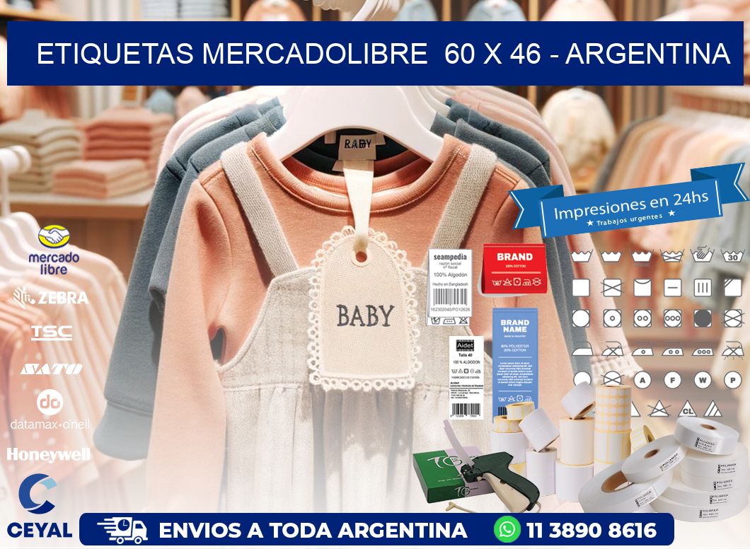 ETIQUETAS MERCADOLIBRE  60 x 46 - ARGENTINA