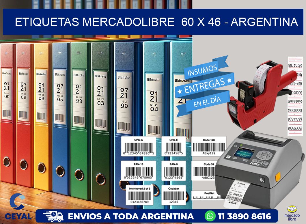 ETIQUETAS MERCADOLIBRE  60 x 46 - ARGENTINA