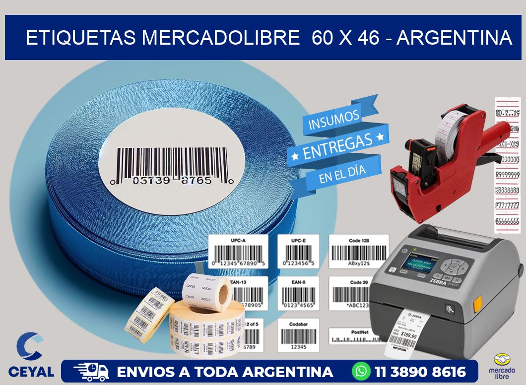 ETIQUETAS MERCADOLIBRE  60 x 46 - ARGENTINA