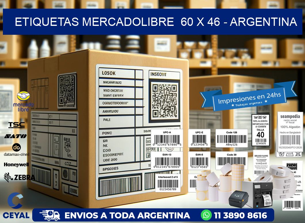 ETIQUETAS MERCADOLIBRE  60 x 46 – ARGENTINA