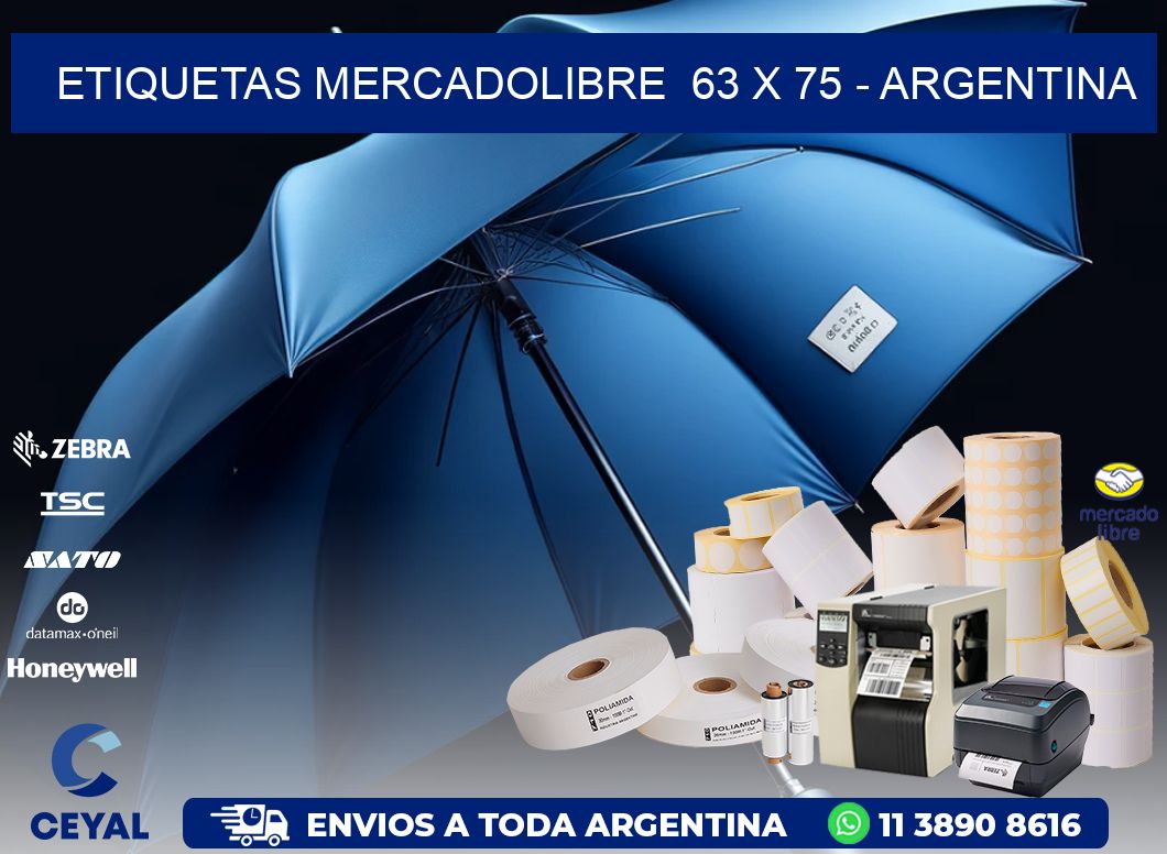 ETIQUETAS MERCADOLIBRE  63 x 75 - ARGENTINA