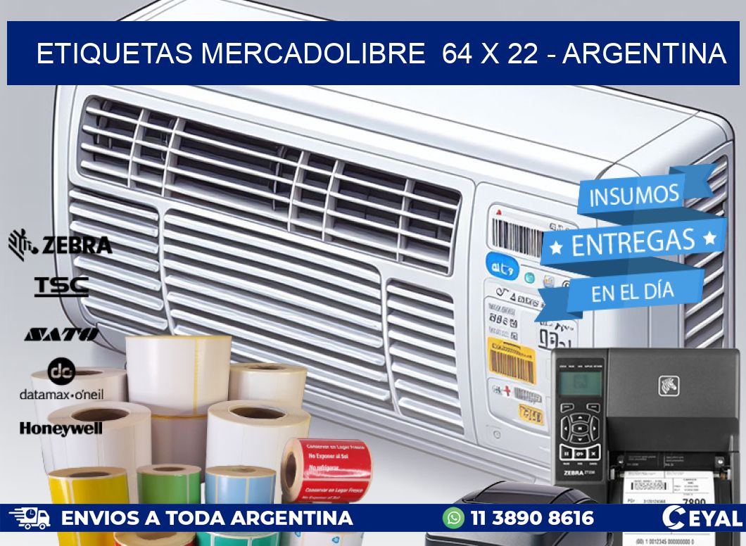 ETIQUETAS MERCADOLIBRE  64 x 22 - ARGENTINA