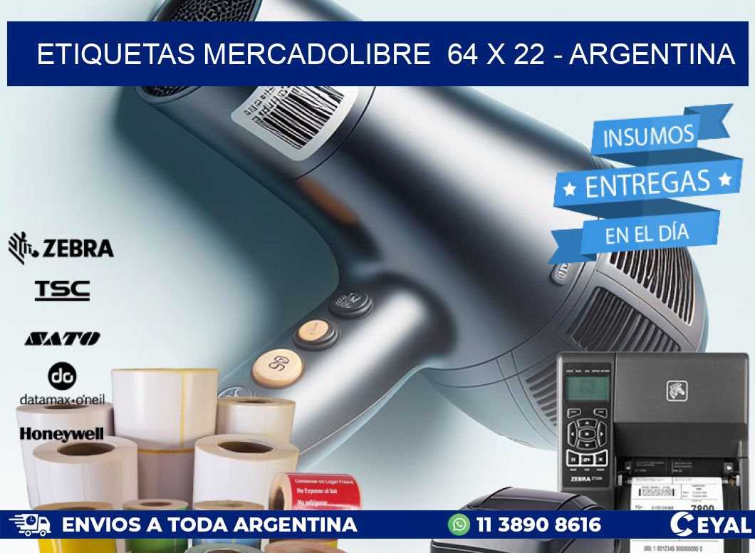 ETIQUETAS MERCADOLIBRE  64 x 22 - ARGENTINA