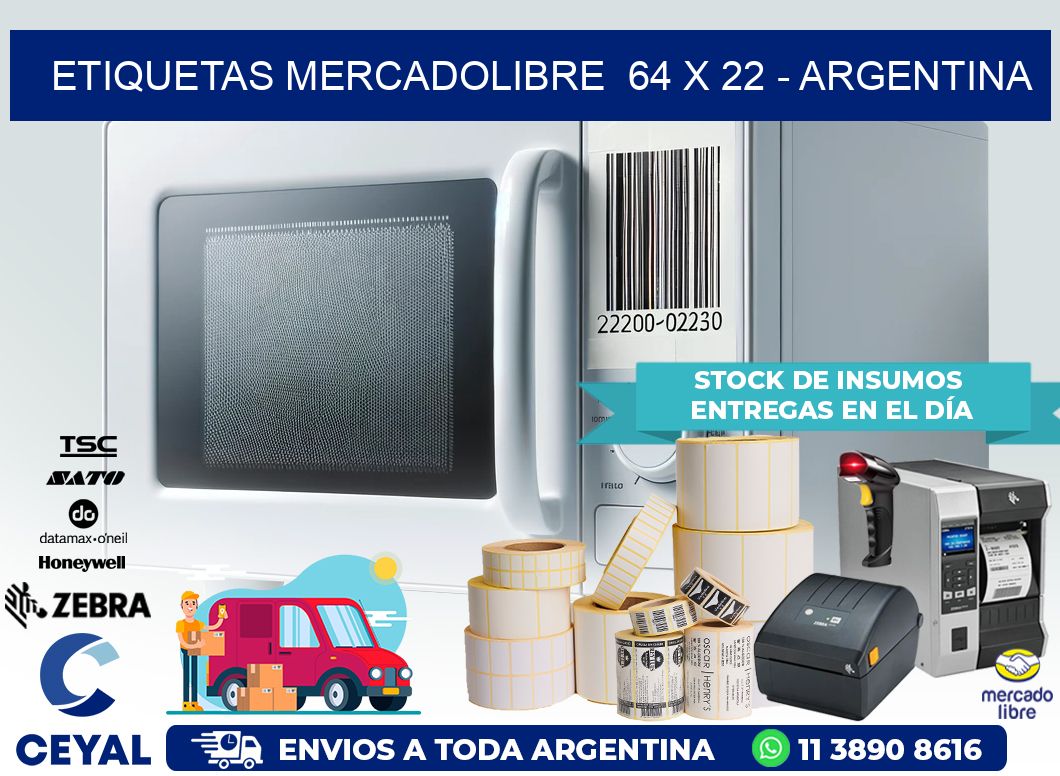 ETIQUETAS MERCADOLIBRE  64 x 22 – ARGENTINA