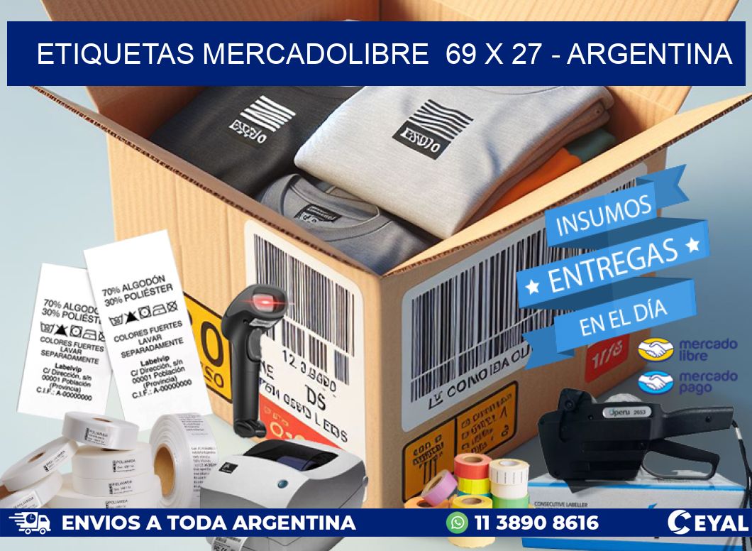 ETIQUETAS MERCADOLIBRE  69 x 27 – ARGENTINA