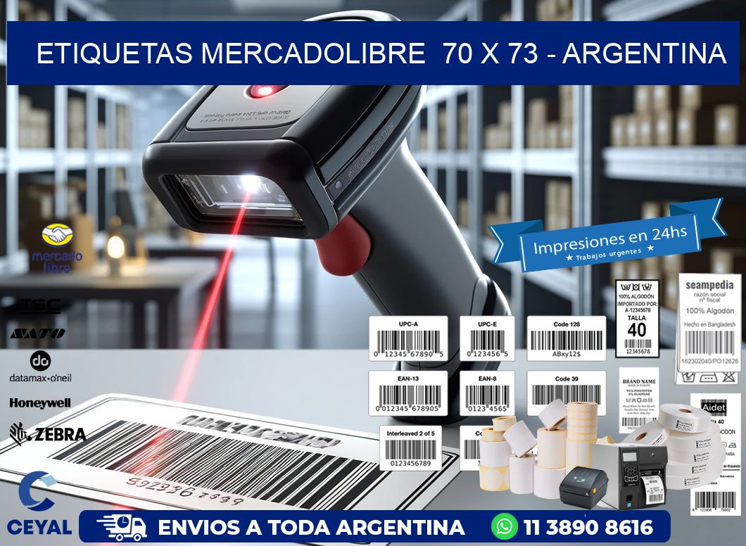 ETIQUETAS MERCADOLIBRE  70 x 73 – ARGENTINA