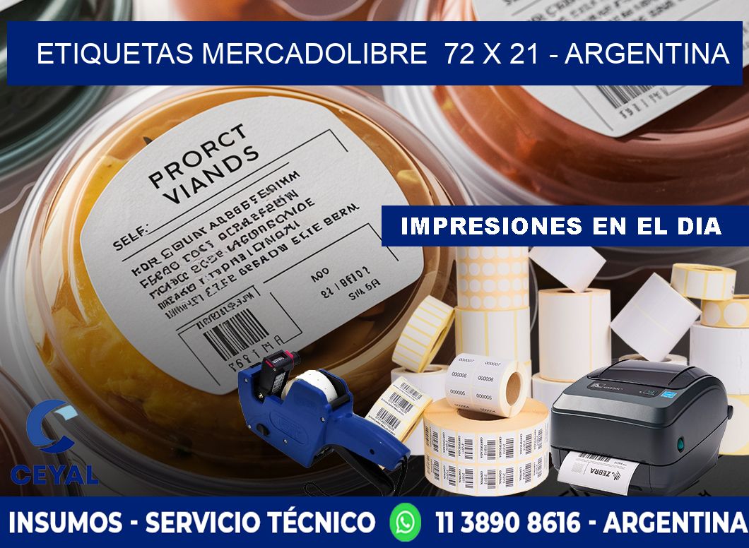 ETIQUETAS MERCADOLIBRE  72 x 21 - ARGENTINA