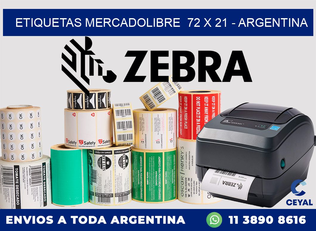 ETIQUETAS MERCADOLIBRE  72 x 21 – ARGENTINA