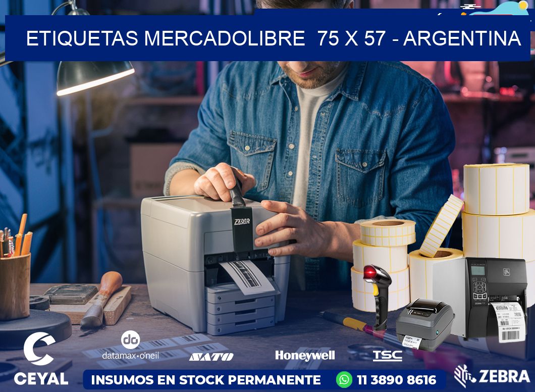 ETIQUETAS MERCADOLIBRE  75 x 57 - ARGENTINA