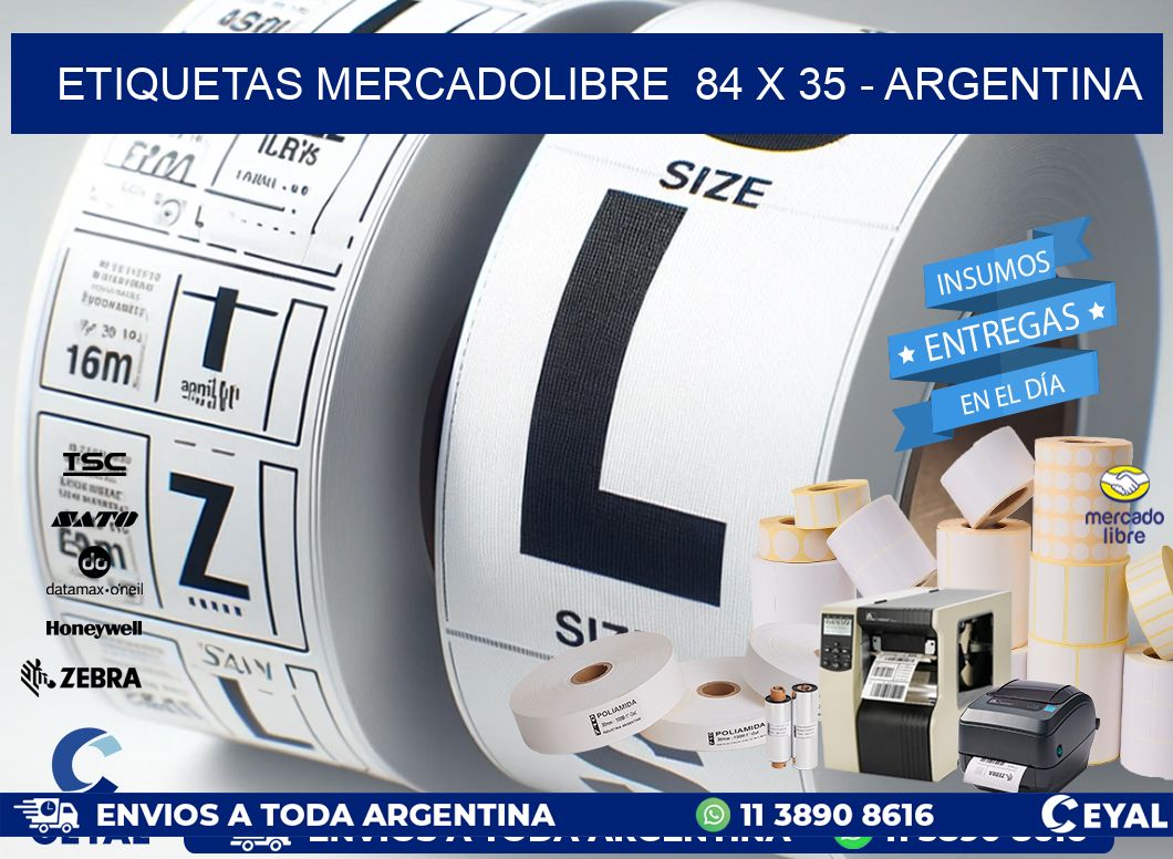 ETIQUETAS MERCADOLIBRE  84 x 35 - ARGENTINA