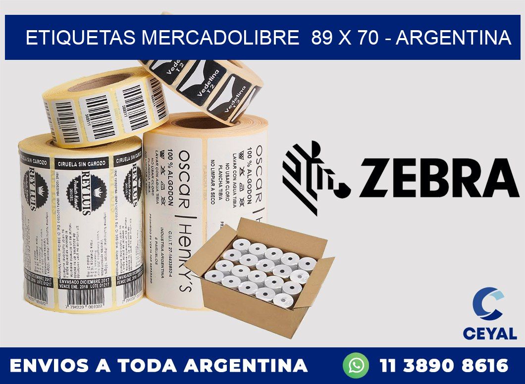 ETIQUETAS MERCADOLIBRE  89 x 70 – ARGENTINA