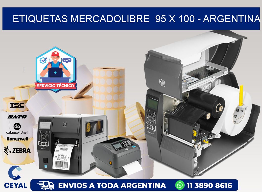 ETIQUETAS MERCADOLIBRE  95 x 100 - ARGENTINA