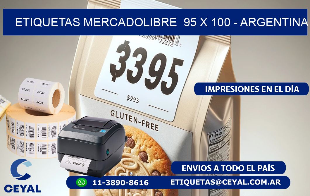 ETIQUETAS MERCADOLIBRE  95 x 100 - ARGENTINA