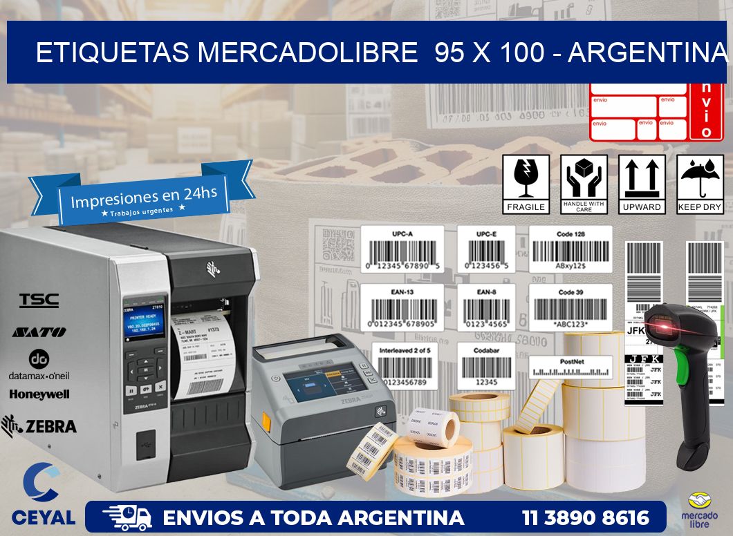 ETIQUETAS MERCADOLIBRE  95 x 100 – ARGENTINA