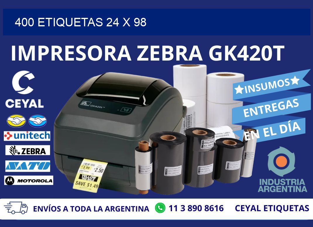 400 ETIQUETAS 24 x 98