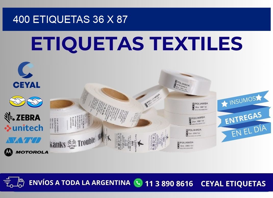 400 ETIQUETAS 36 x 87