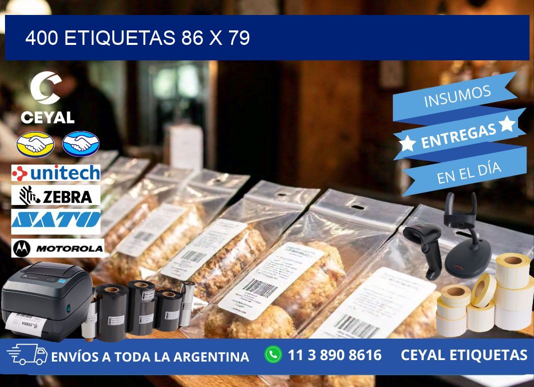 400 ETIQUETAS 86 x 79