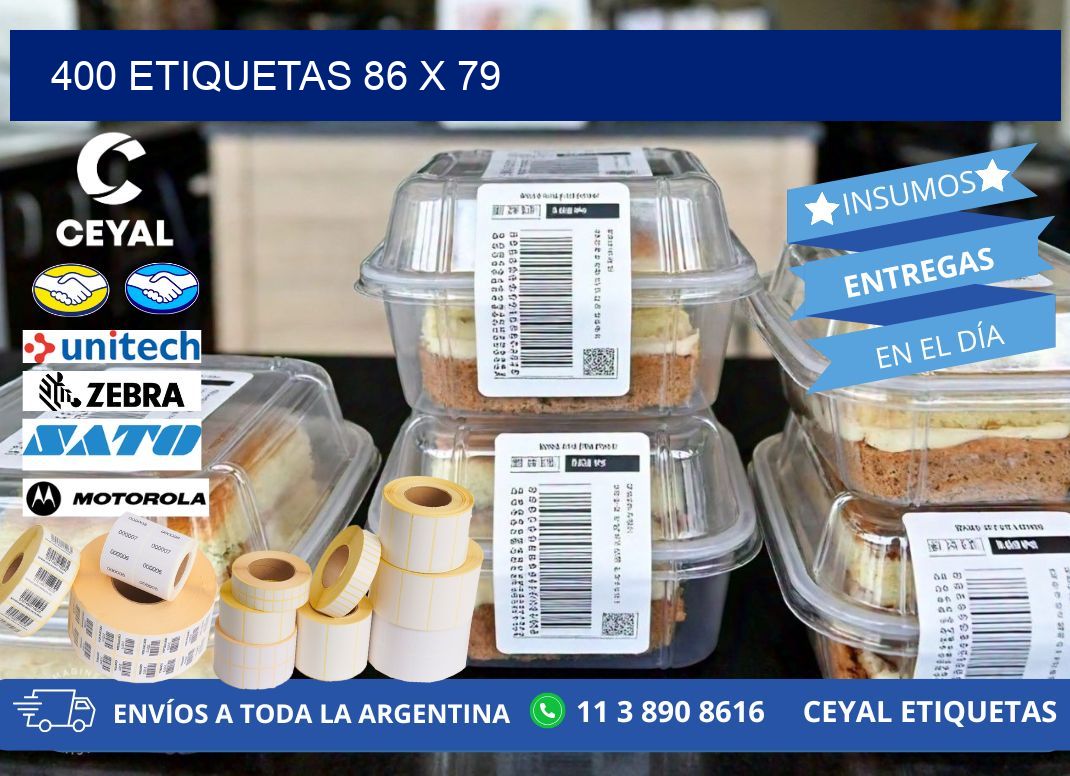 400 ETIQUETAS 86 x 79