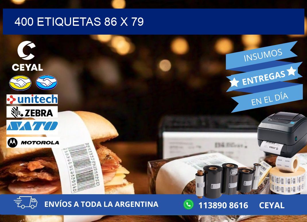 400 ETIQUETAS 86 x 79