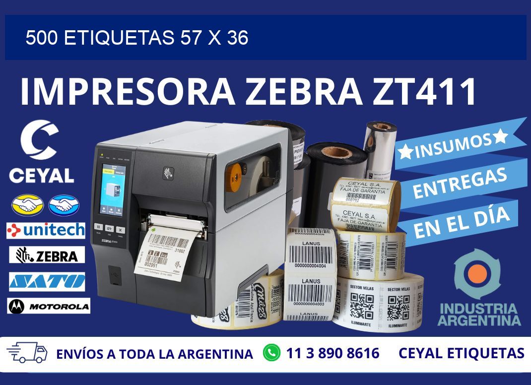 500 ETIQUETAS 57 x 36