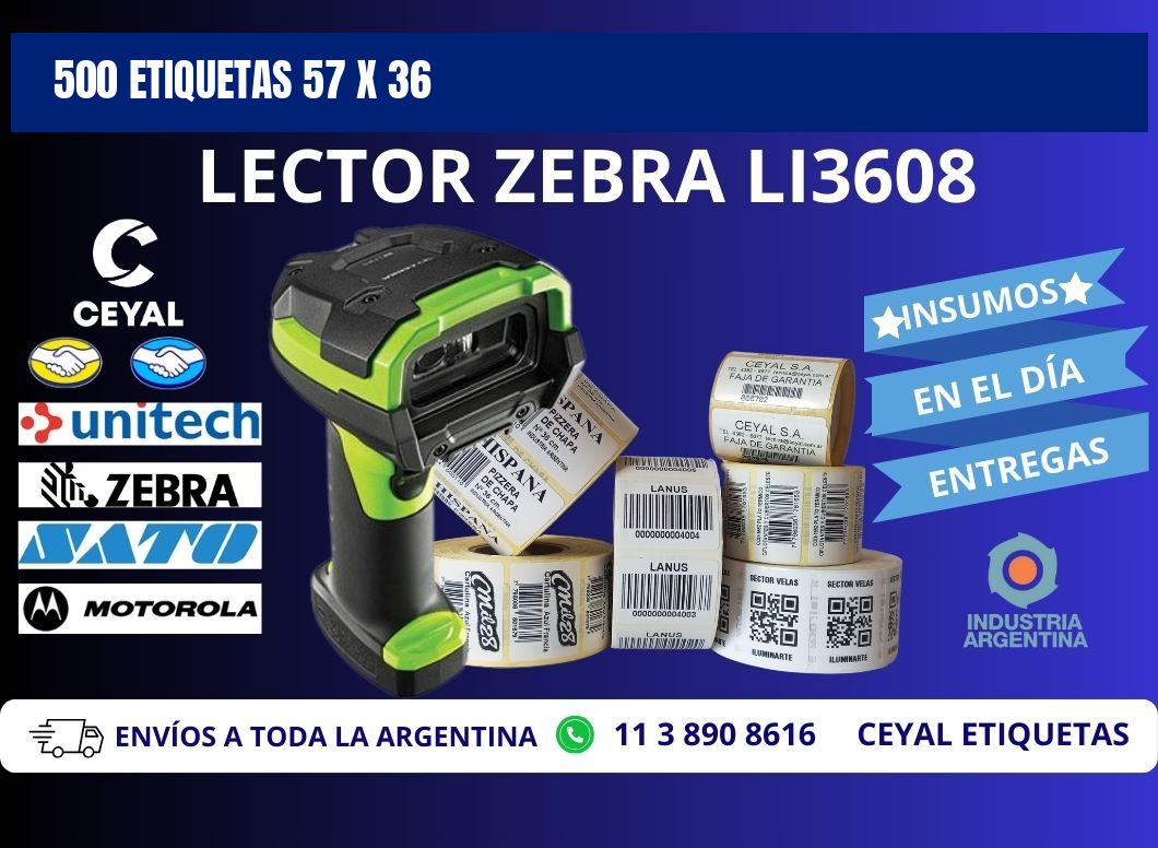 500 ETIQUETAS 57 x 36