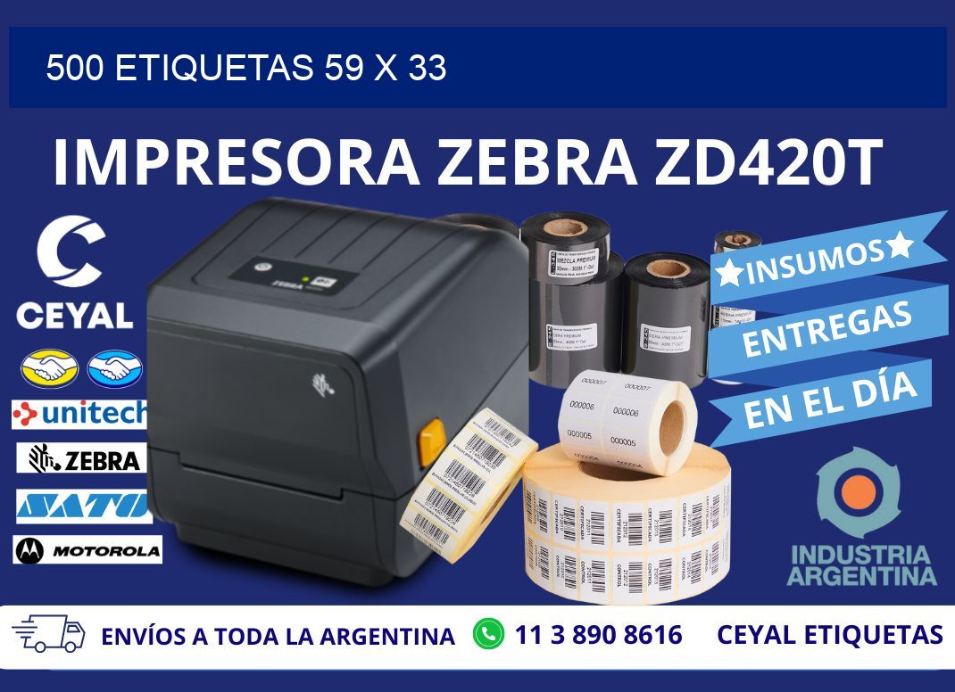 500 ETIQUETAS 59 x 33