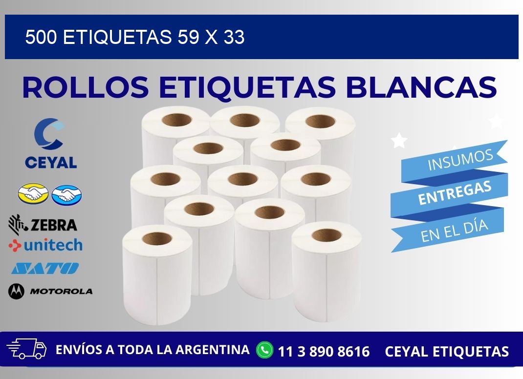 500 ETIQUETAS 59 x 33