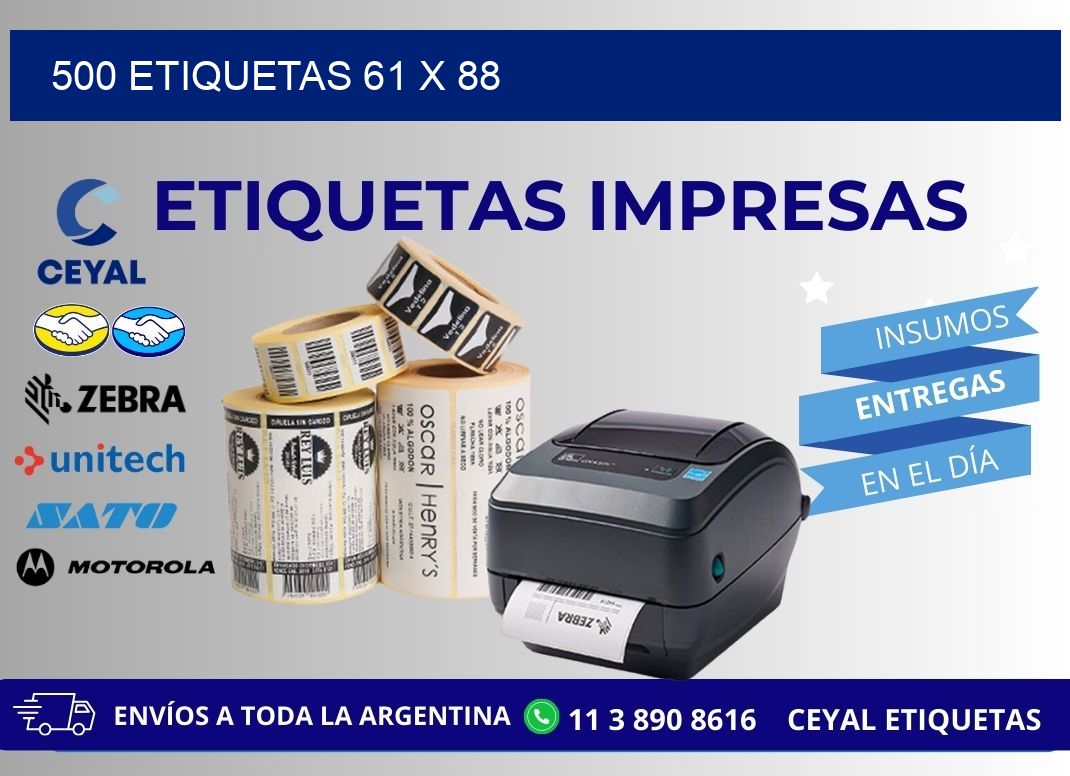 500 ETIQUETAS 61 x 88