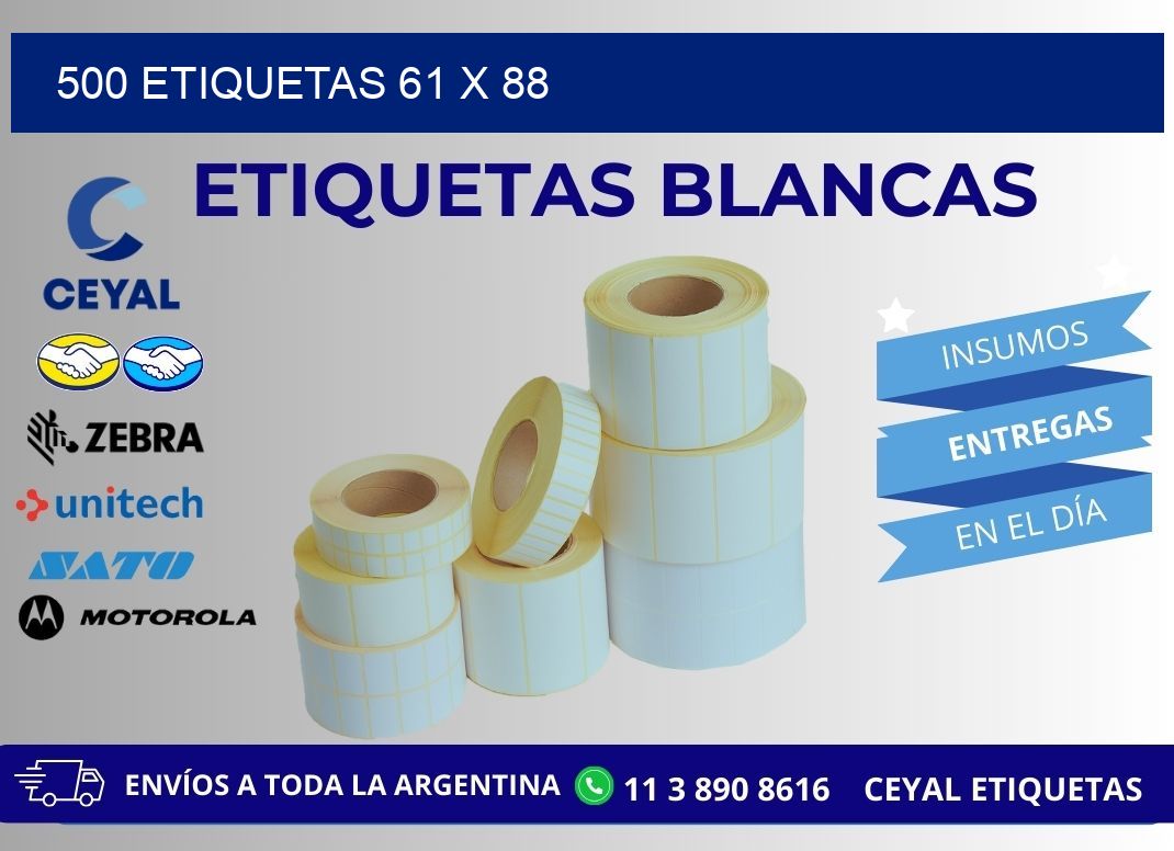 500 ETIQUETAS 61 x 88