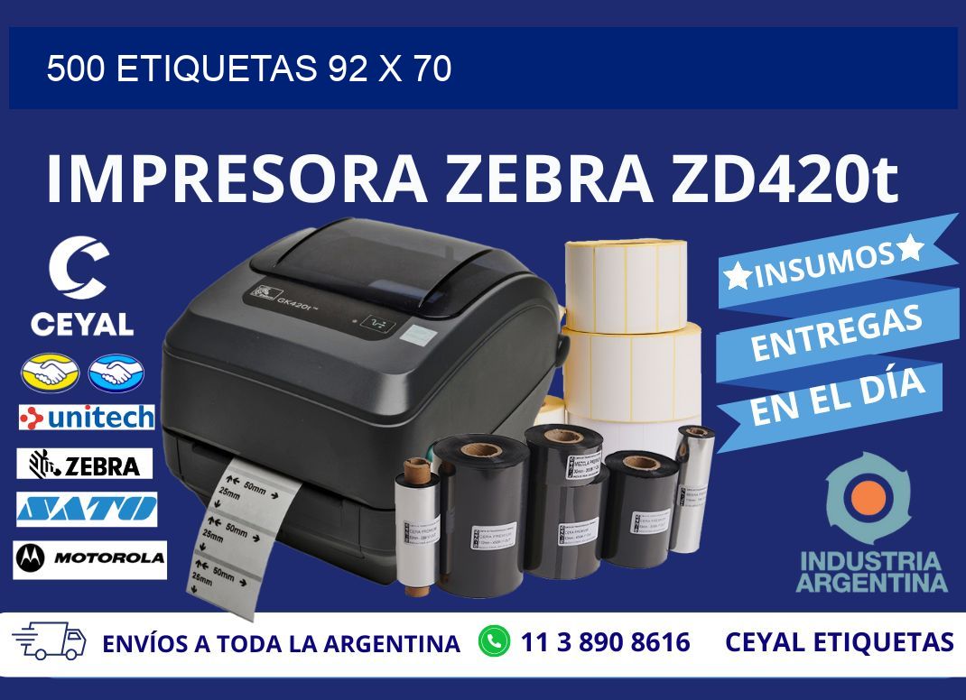 500 ETIQUETAS 92 x 70