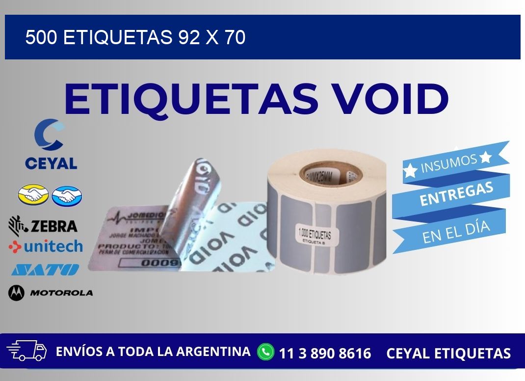 500 ETIQUETAS 92 x 70