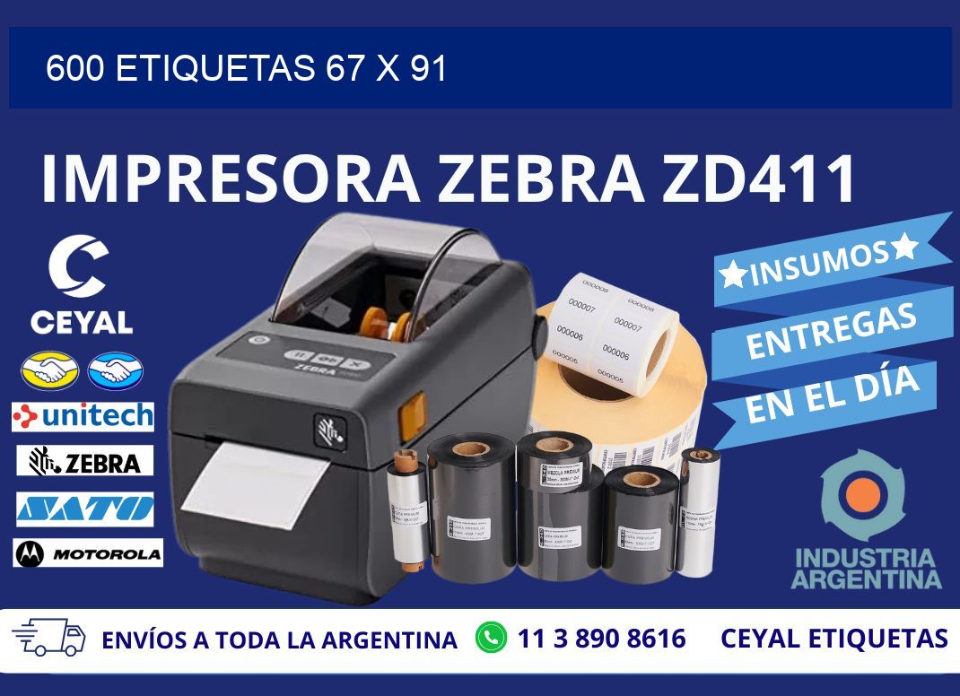 600 ETIQUETAS 67 x 91