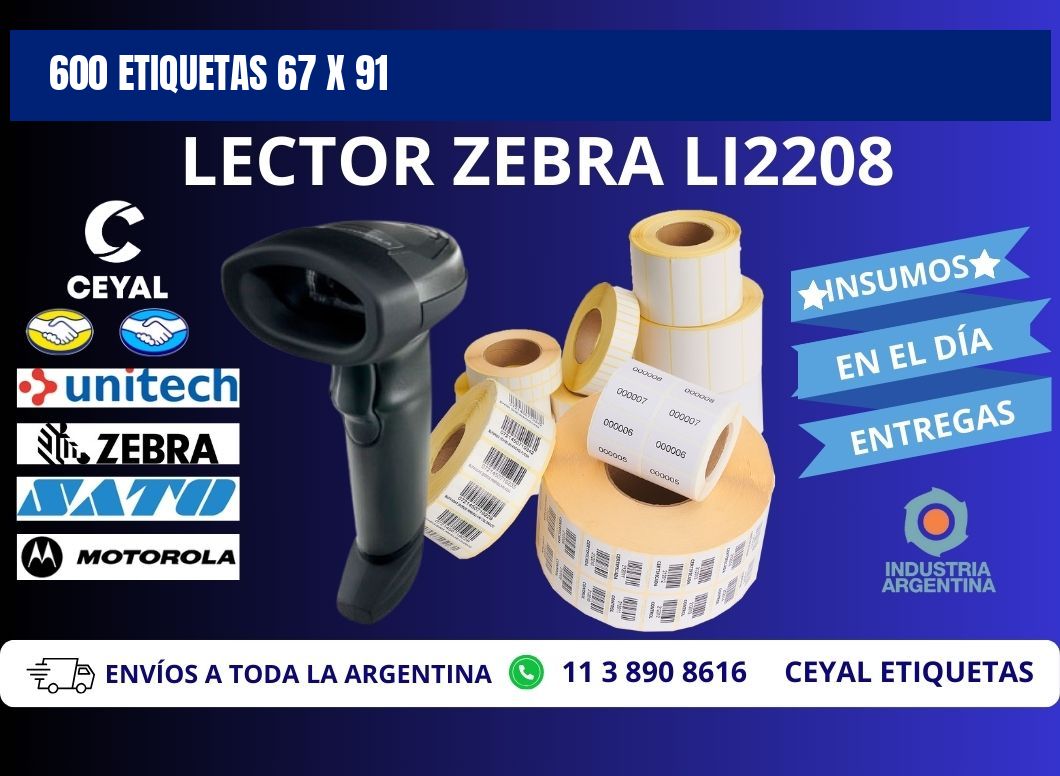 600 ETIQUETAS 67 x 91