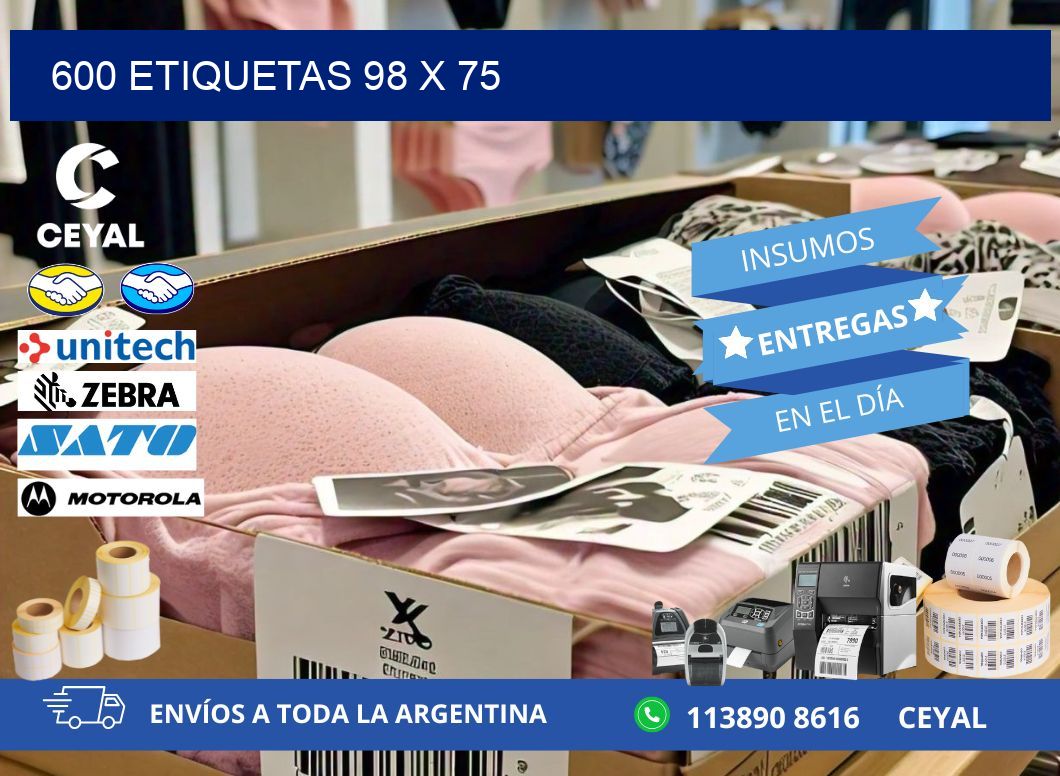 600 ETIQUETAS 98 x 75