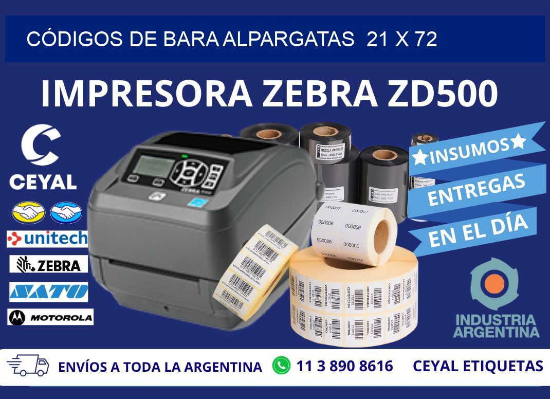 CÓDIGOS DE BARA ALPARGATAS  21 x 72