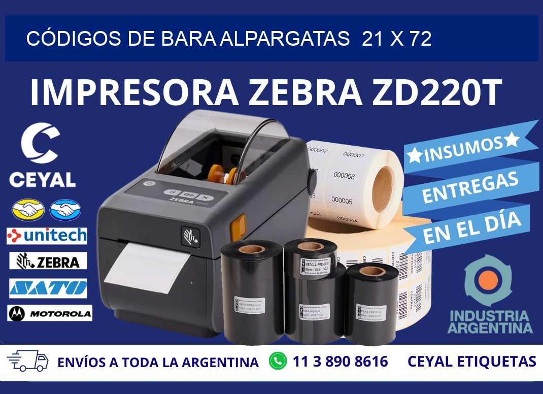 CÓDIGOS DE BARA ALPARGATAS  21 x 72