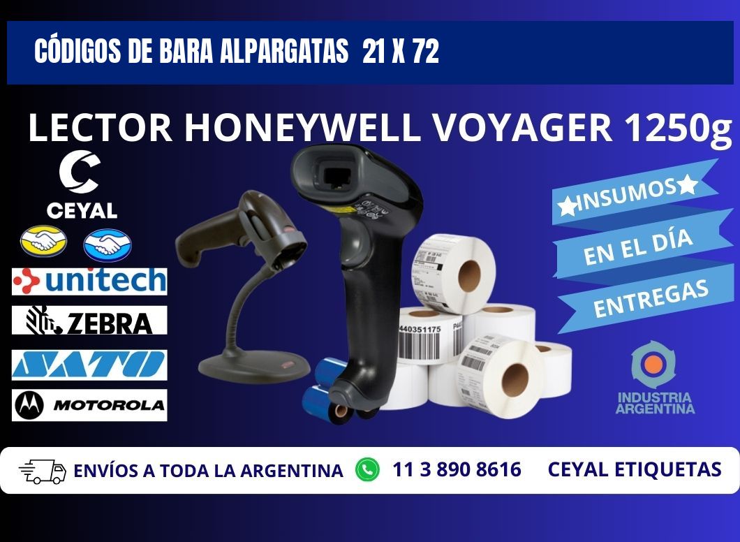 CÓDIGOS DE BARA ALPARGATAS  21 x 72