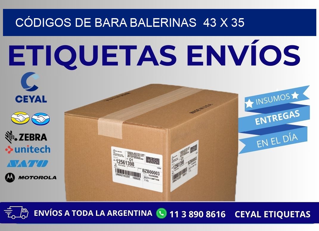CÓDIGOS DE BARA BALERINAS  43 x 35