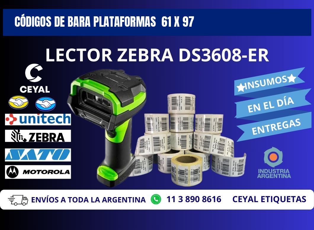 CÓDIGOS DE BARA PLATAFORMAS  61 x 97