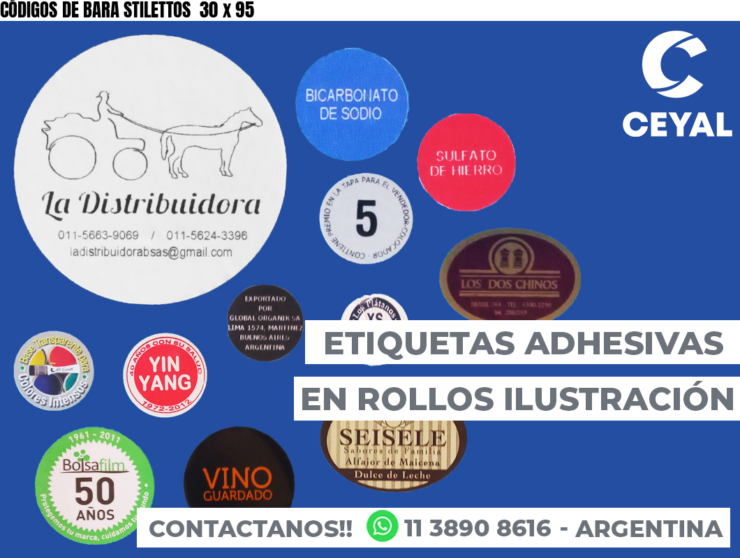 CÓDIGOS DE BARA STILETTOS  30 x 95