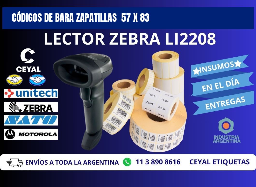 CÓDIGOS DE BARA ZAPATILLAS  57 x 83